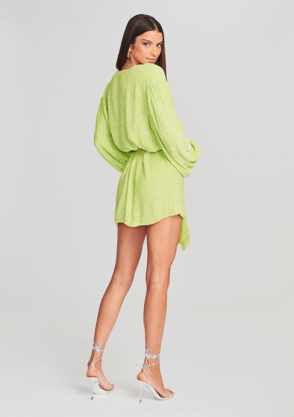 Gabrielle Sequin Robe by retrofête in Neon Yellow, product image 4