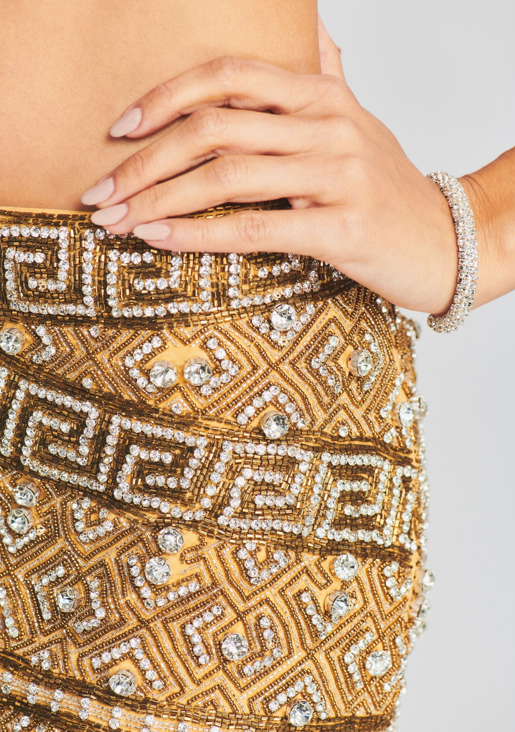 Mina Sequin Skirt by retrofête in Gold, product image 2