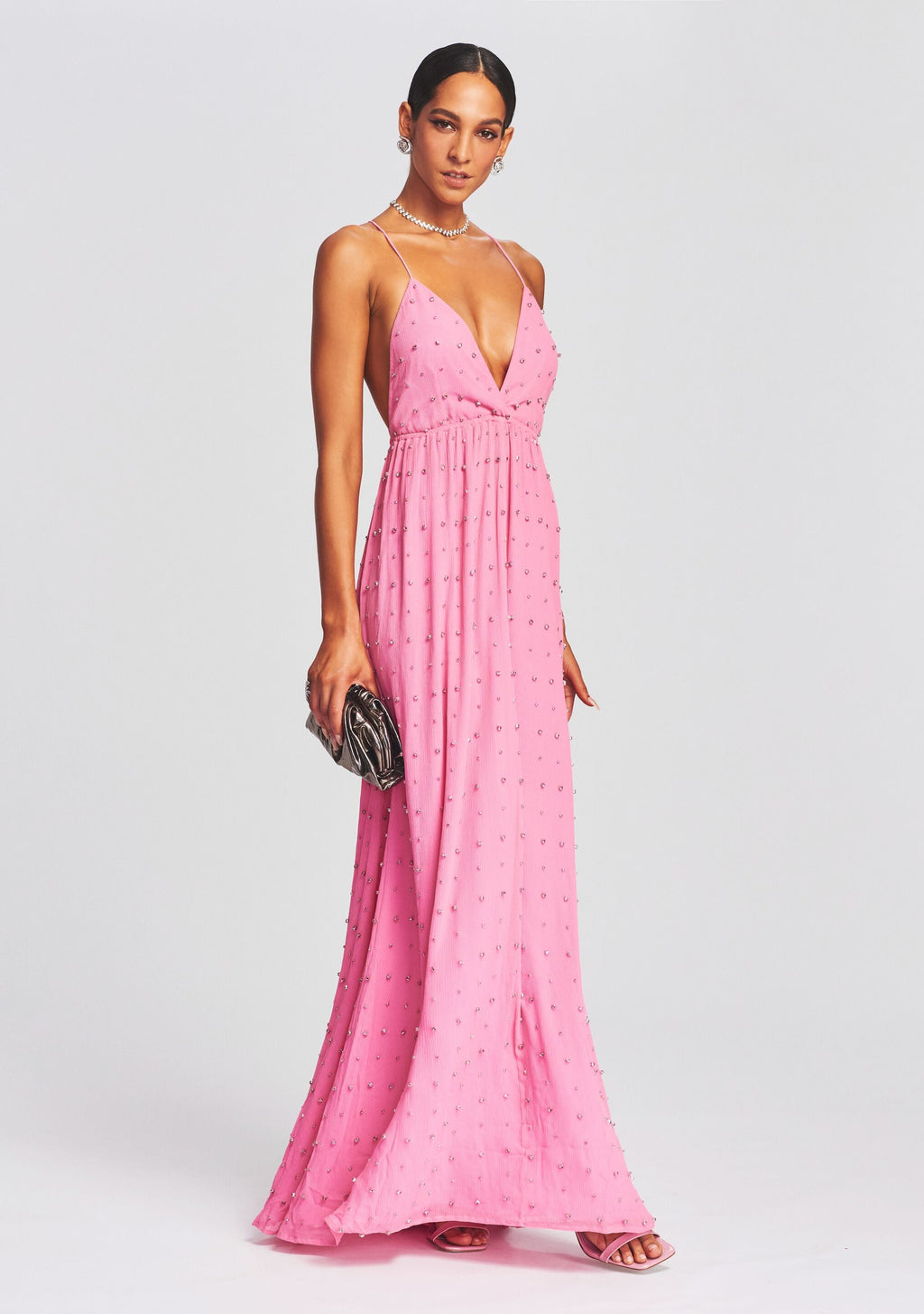 Zadie Embellished Silk Chiffon Dress by retrofête in Morning Glory, product image 3