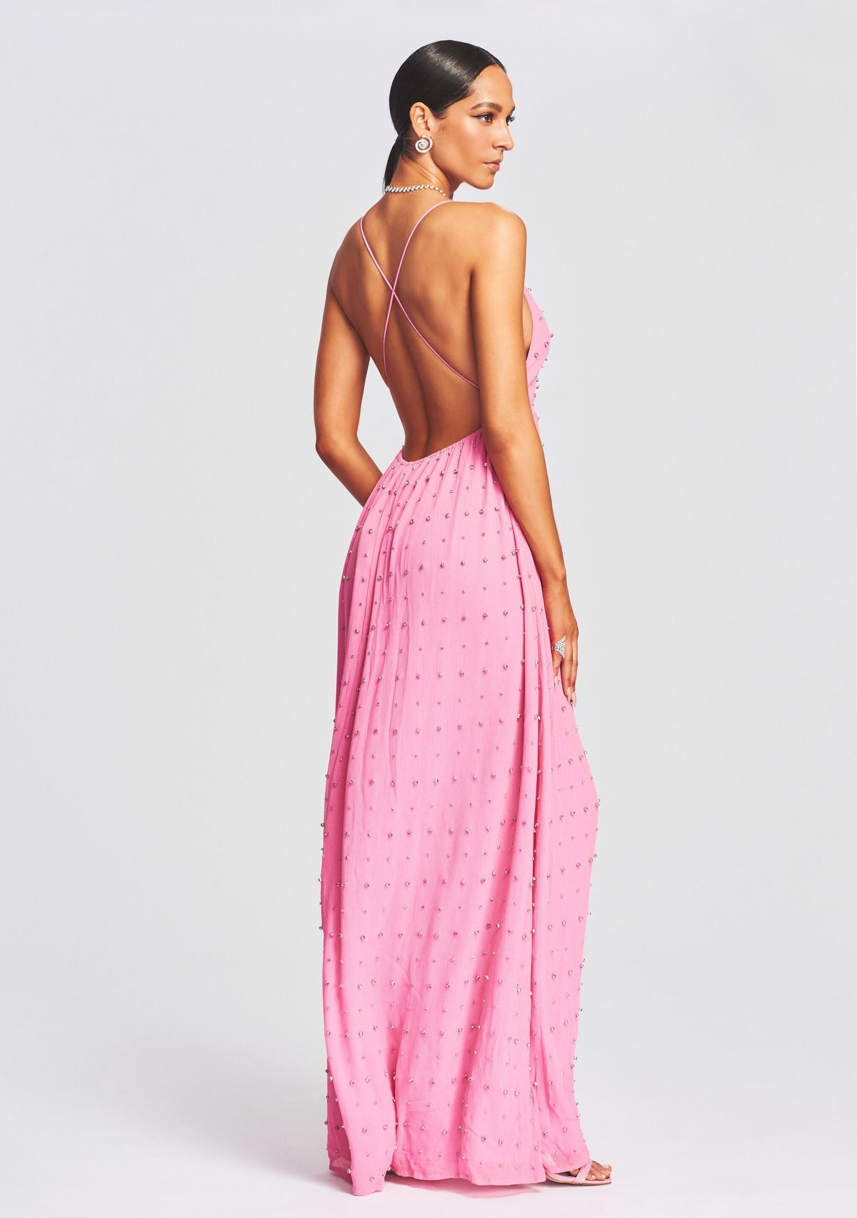 Zadie Embellished Silk Chiffon Dress by retrofête in Morning Glory, product image 4