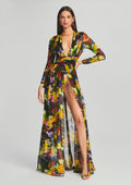 Angela Silk Chiffon Dress by retrofête in Electric Floral, product image 1
