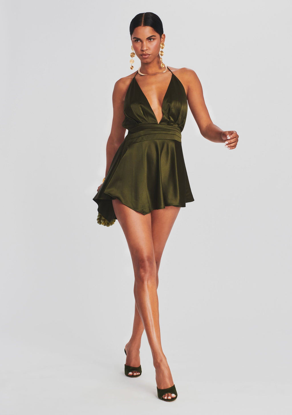 Natasha Dress by retrofête in Army Green, product image 1