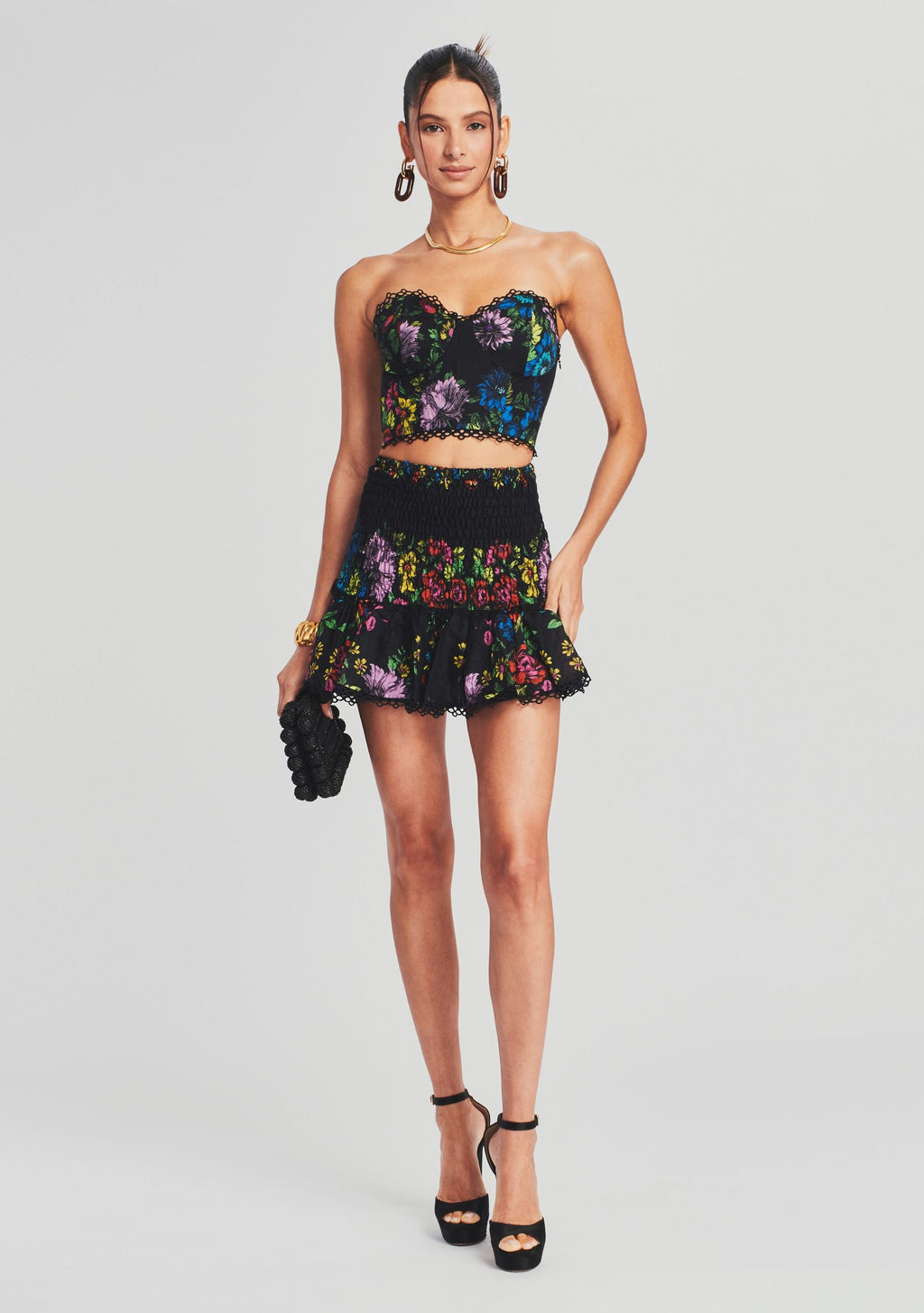 Yane Short Skirt by Charo Ruiz in Garden Black Print, product image 5