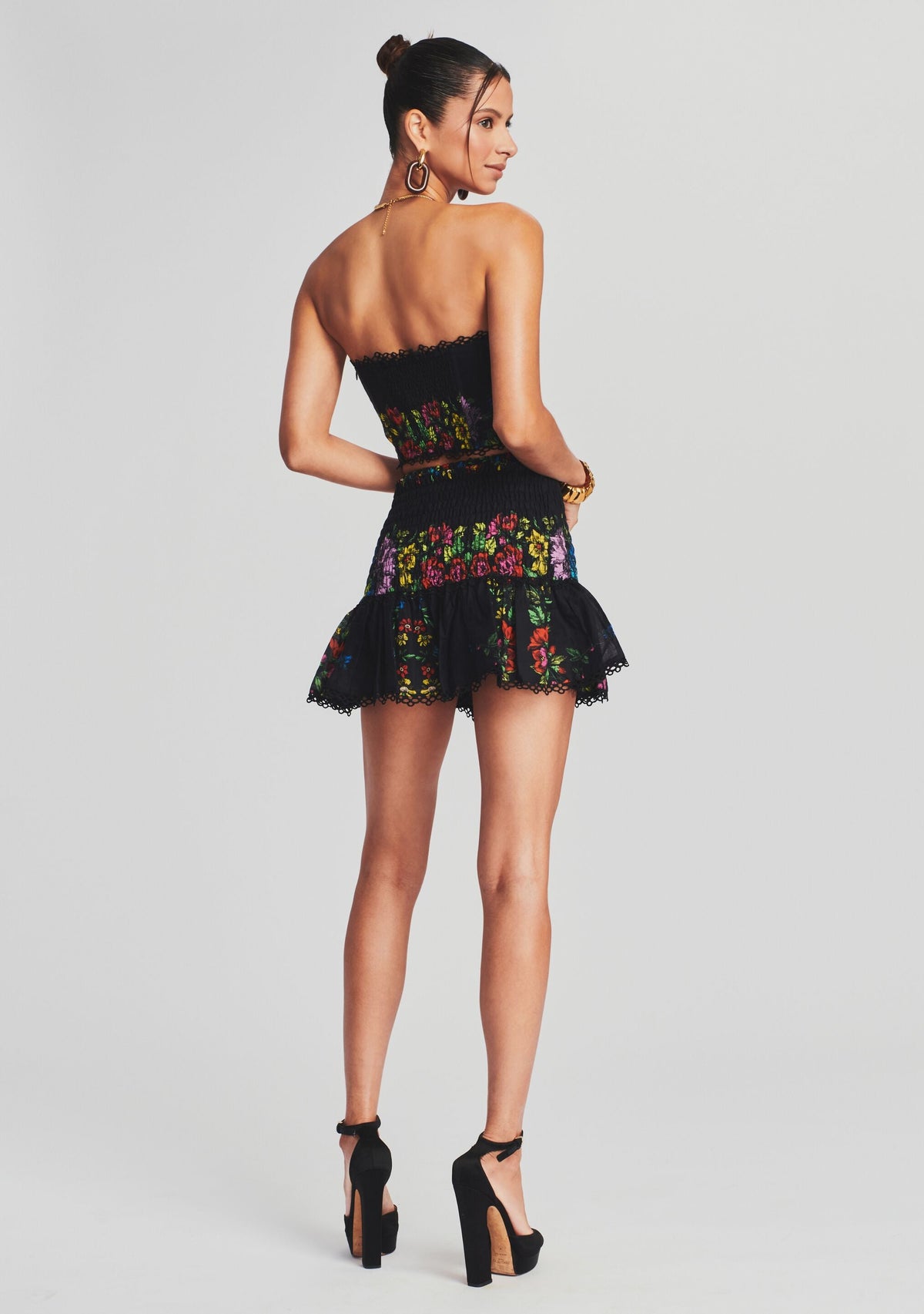 Yane Short Skirt by Charo Ruiz in Garden Black Print, product image 4