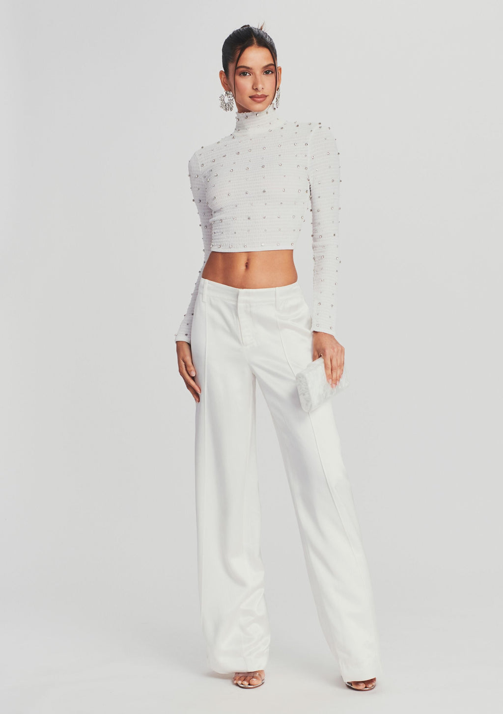 Brooks Embellished Chiffon Top by retrofête in White, product image 5