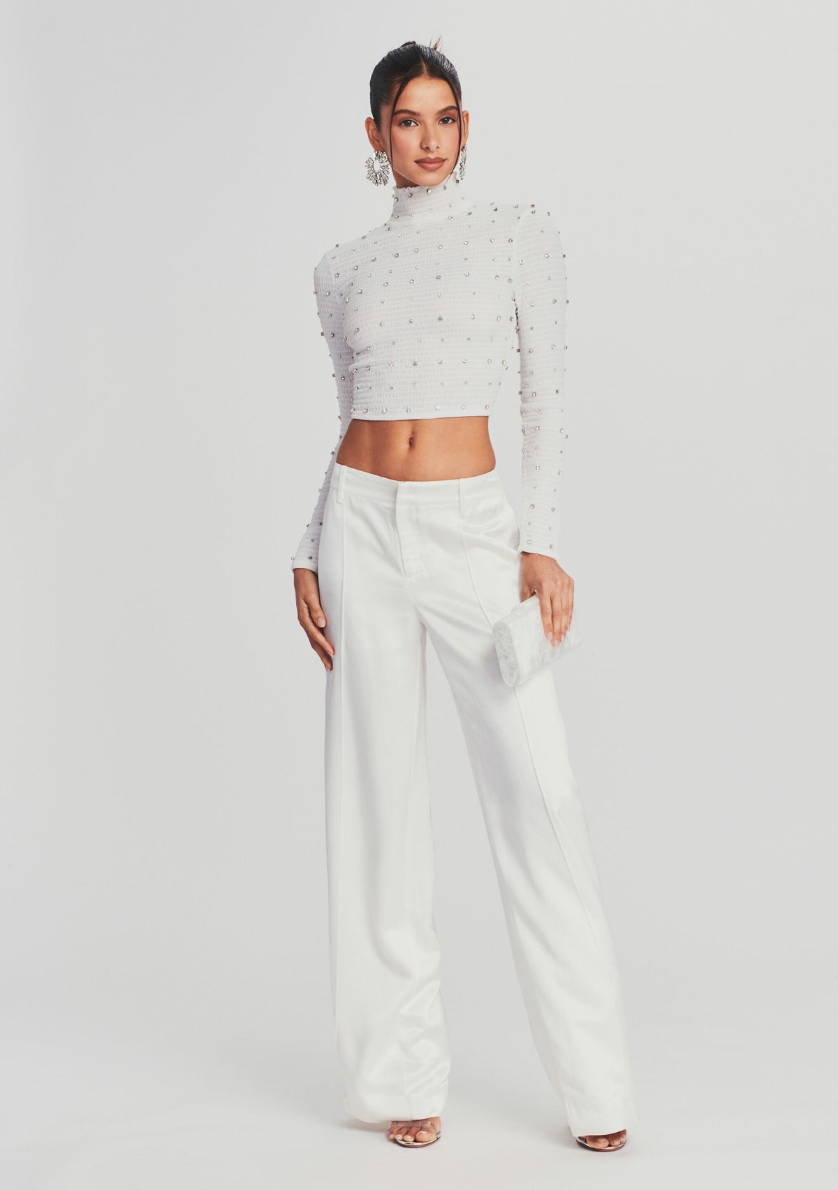 Brooks Embellished Chiffon Top by retrofête in White, product image 5