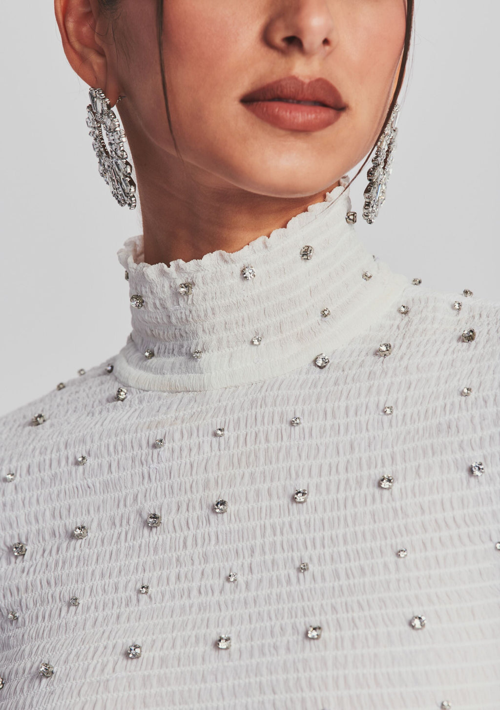 Brooks Embellished Chiffon Top by retrofête in White, product image 2