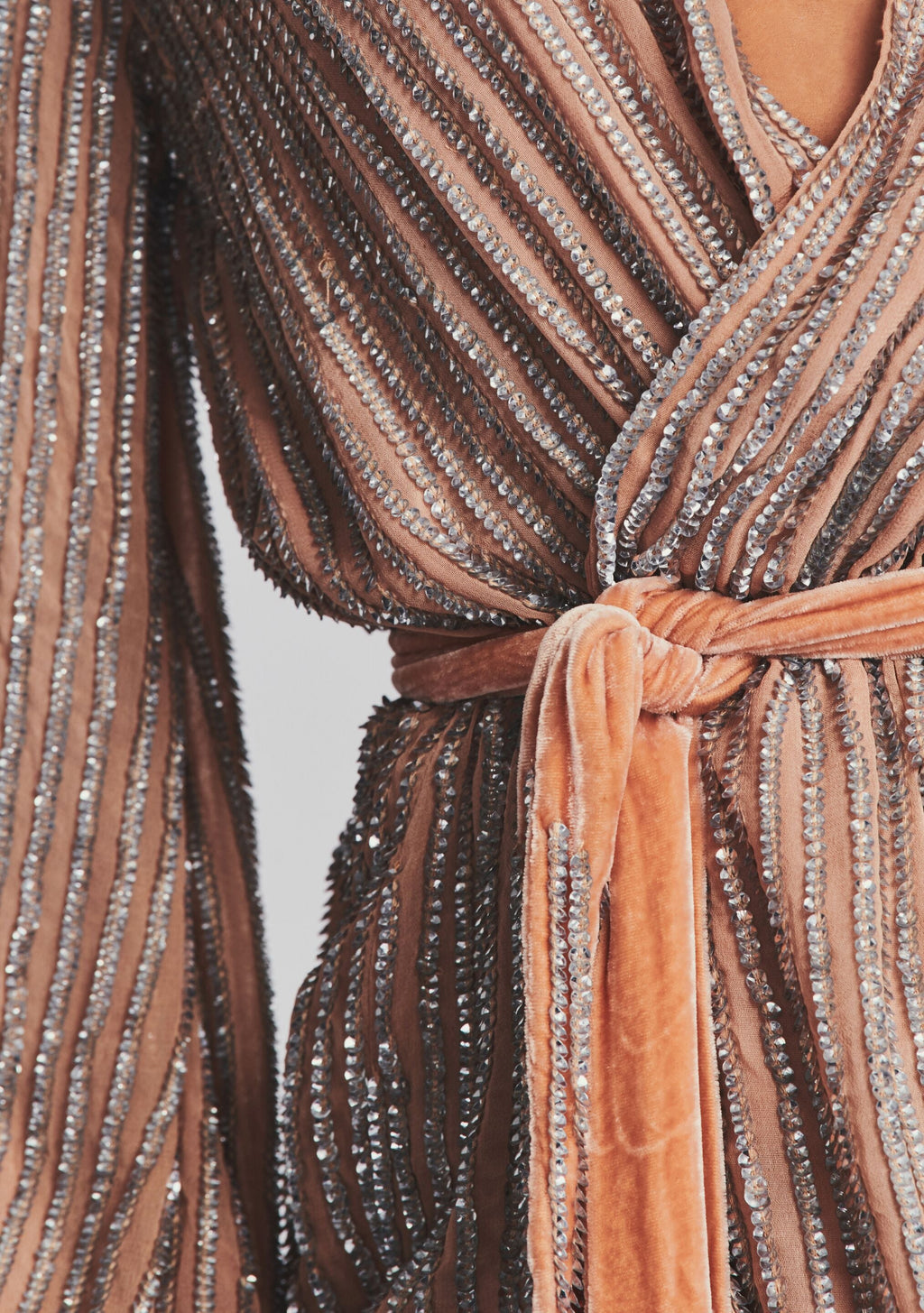 Gabrielle Sequin Robe by retrofête in Silver Nude Gap, product image 2