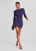 Sonja Rib Knit Dress by retrofête in Metallic Purple, product image 1