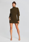 Vesey Sweater Dress by retrofête in Fuzzy Olive Green, product image 1