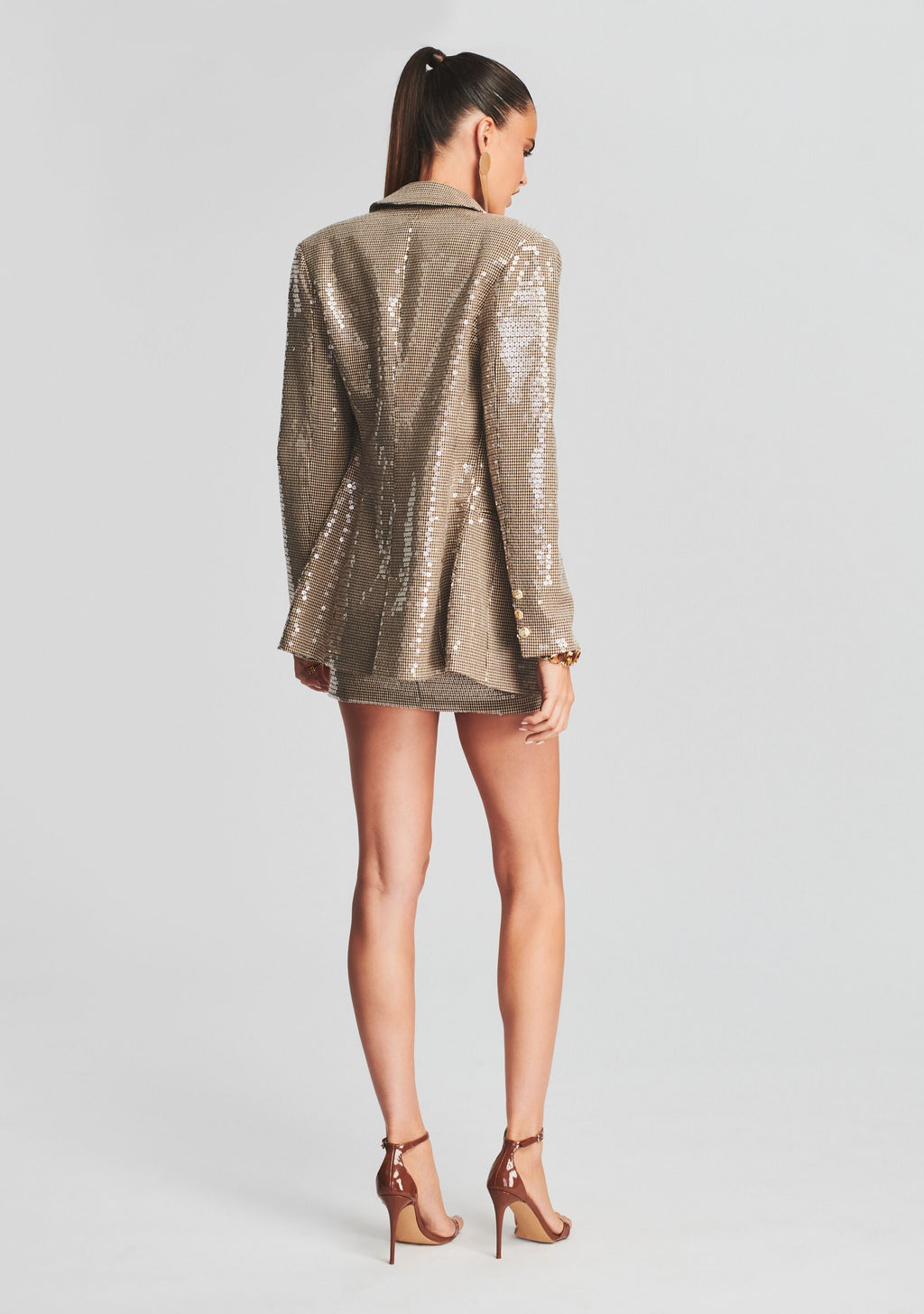 Hadley Sequin Blazer by retrofête in Multi Brown, product image 3