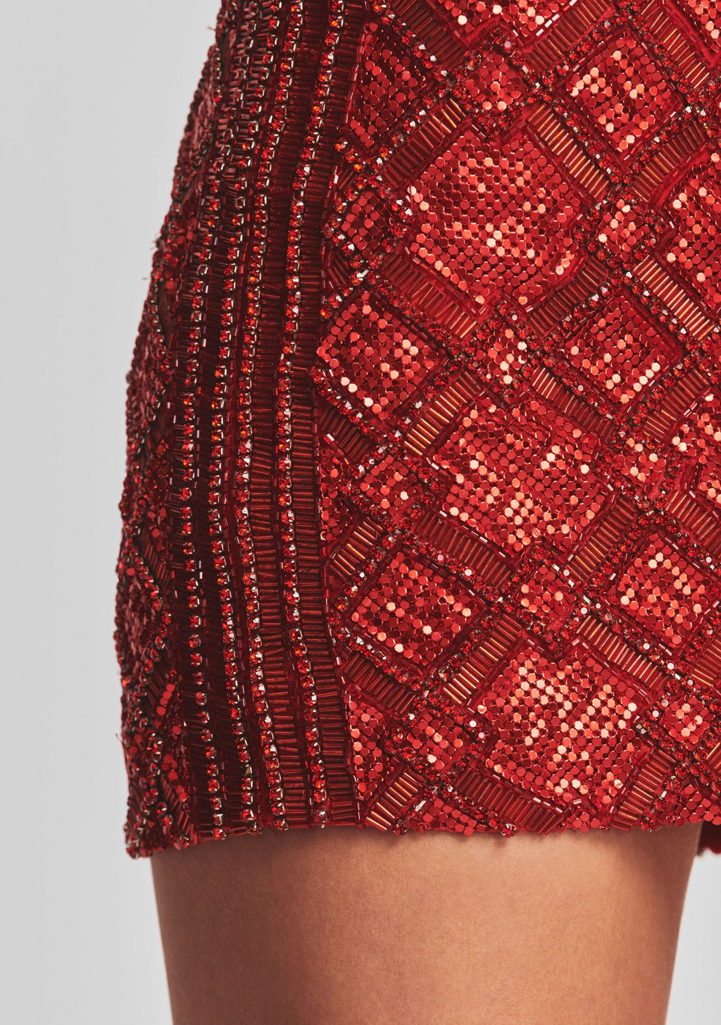 Aaliyah Sequin Skirt by retrofête in Red, product image 2
