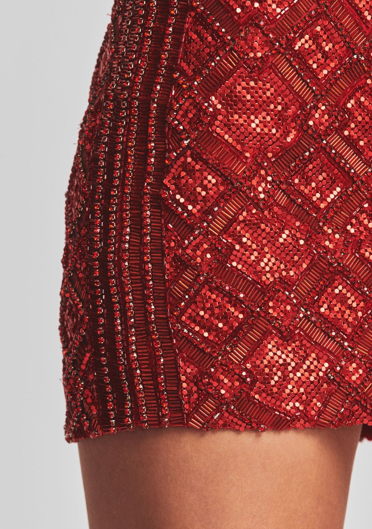 Aaliyah Sequin Skirt by retrofête in Red, product image 2