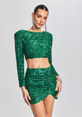 Xi Sequin Top by retrofête in Emerald, product image 1