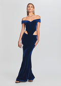 Giada Velvet Dress by retrofête in Navy, product image 1
