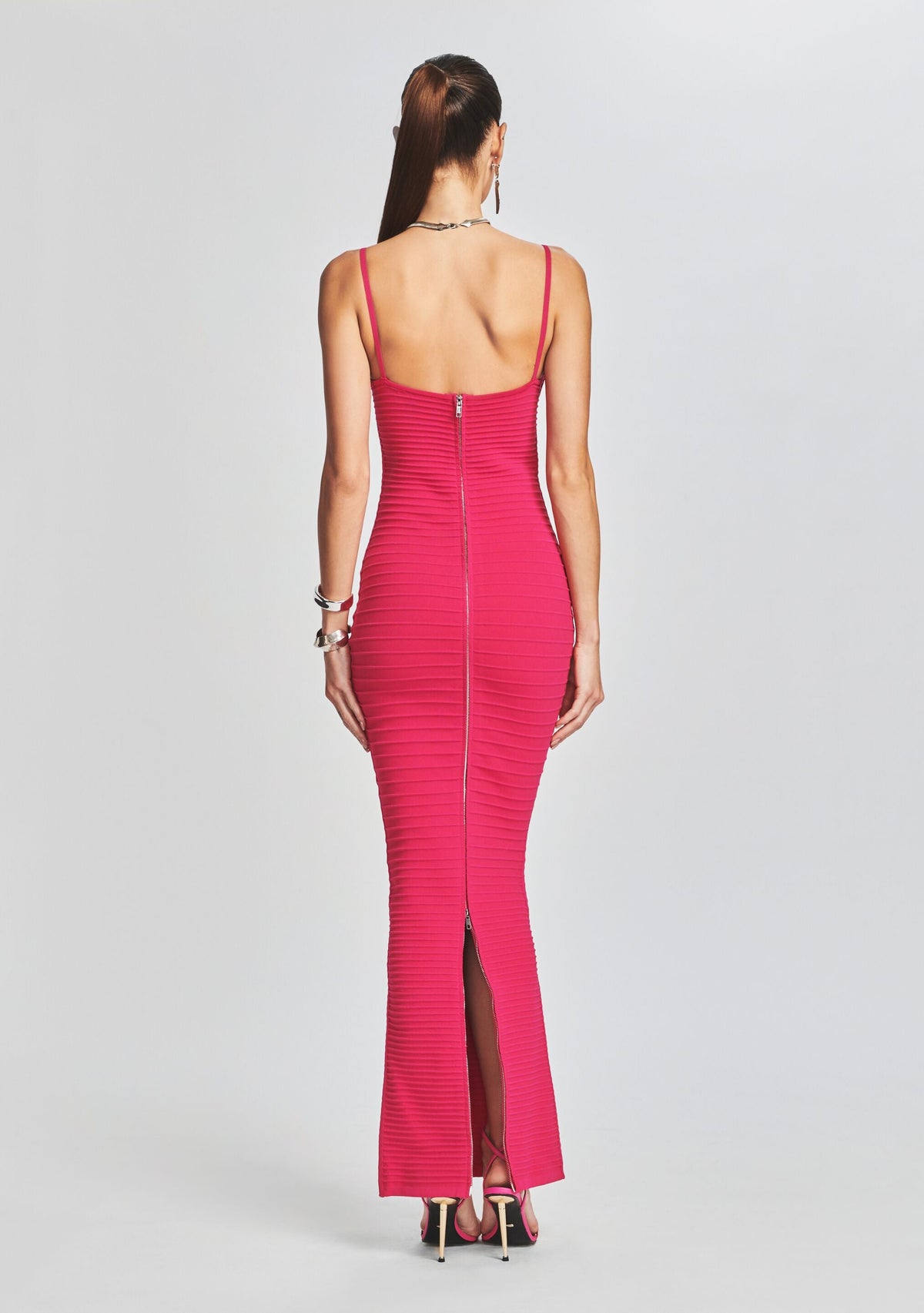 Kylie Bandage Knit Dress by retrofête in Dragon Fruit, product image 4