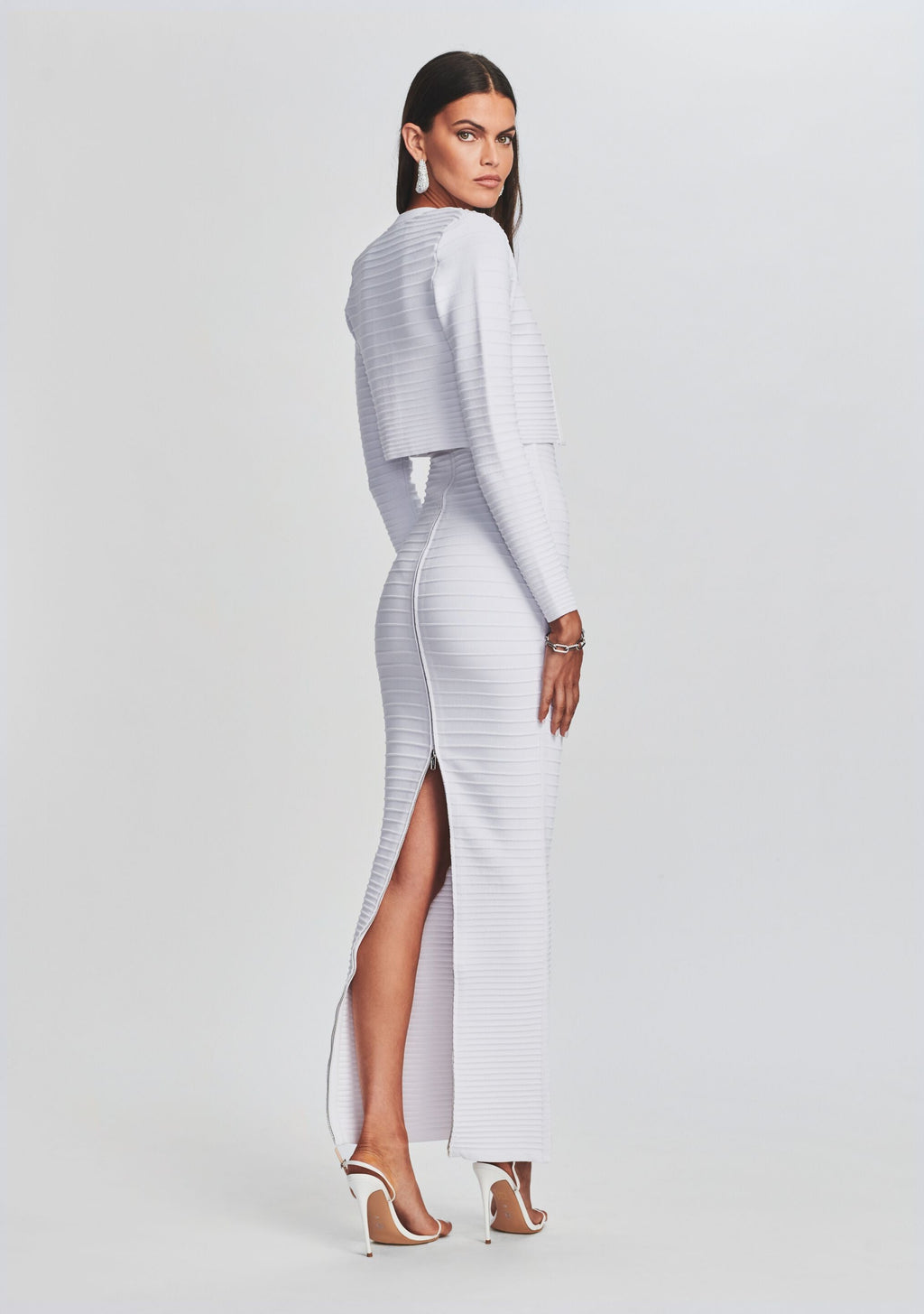 Hardy Bandage Knit Cardigan by retrofête in White, product image 3