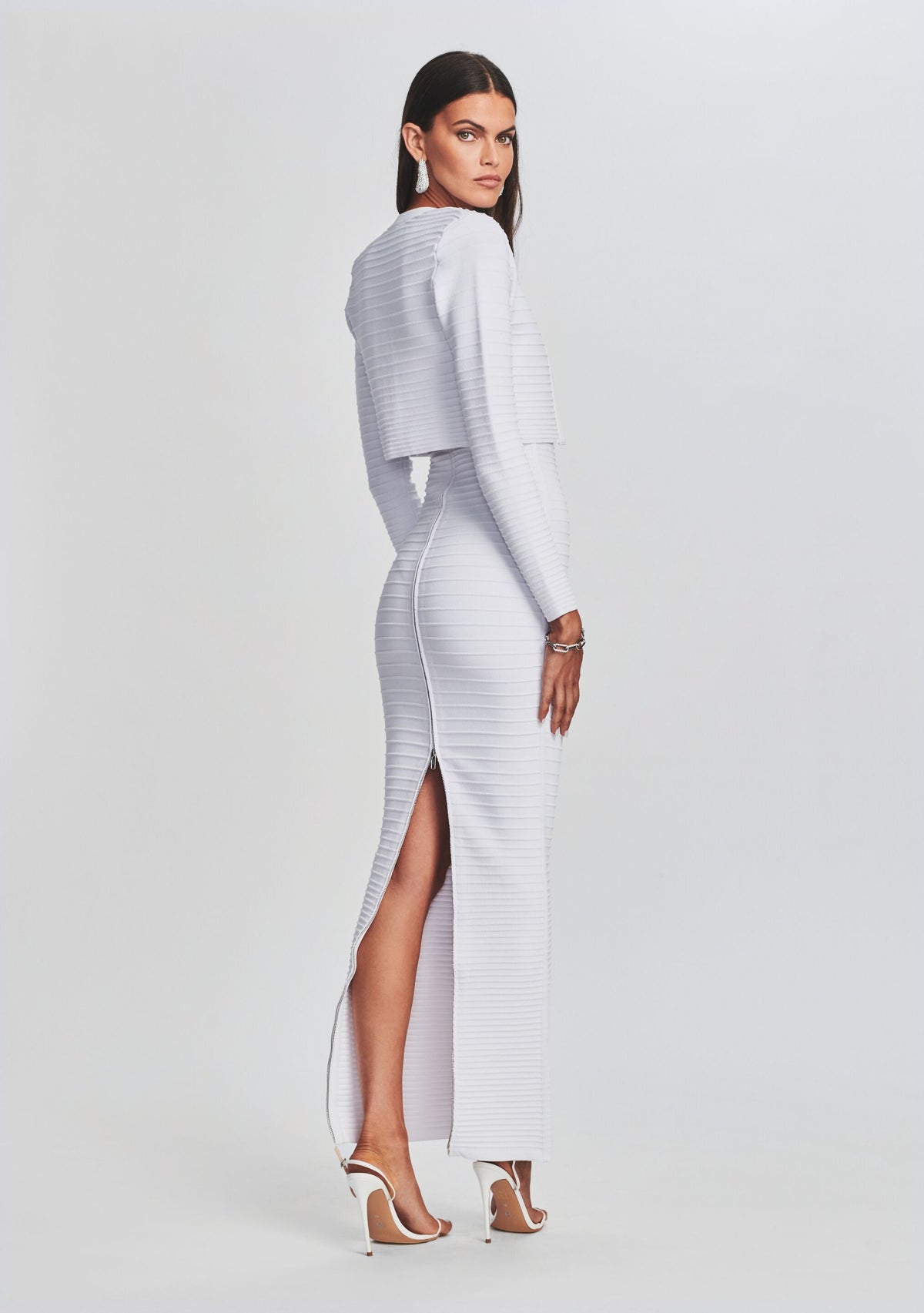 Hardy Bandage Knit Cardigan by retrofête in White, product image 3