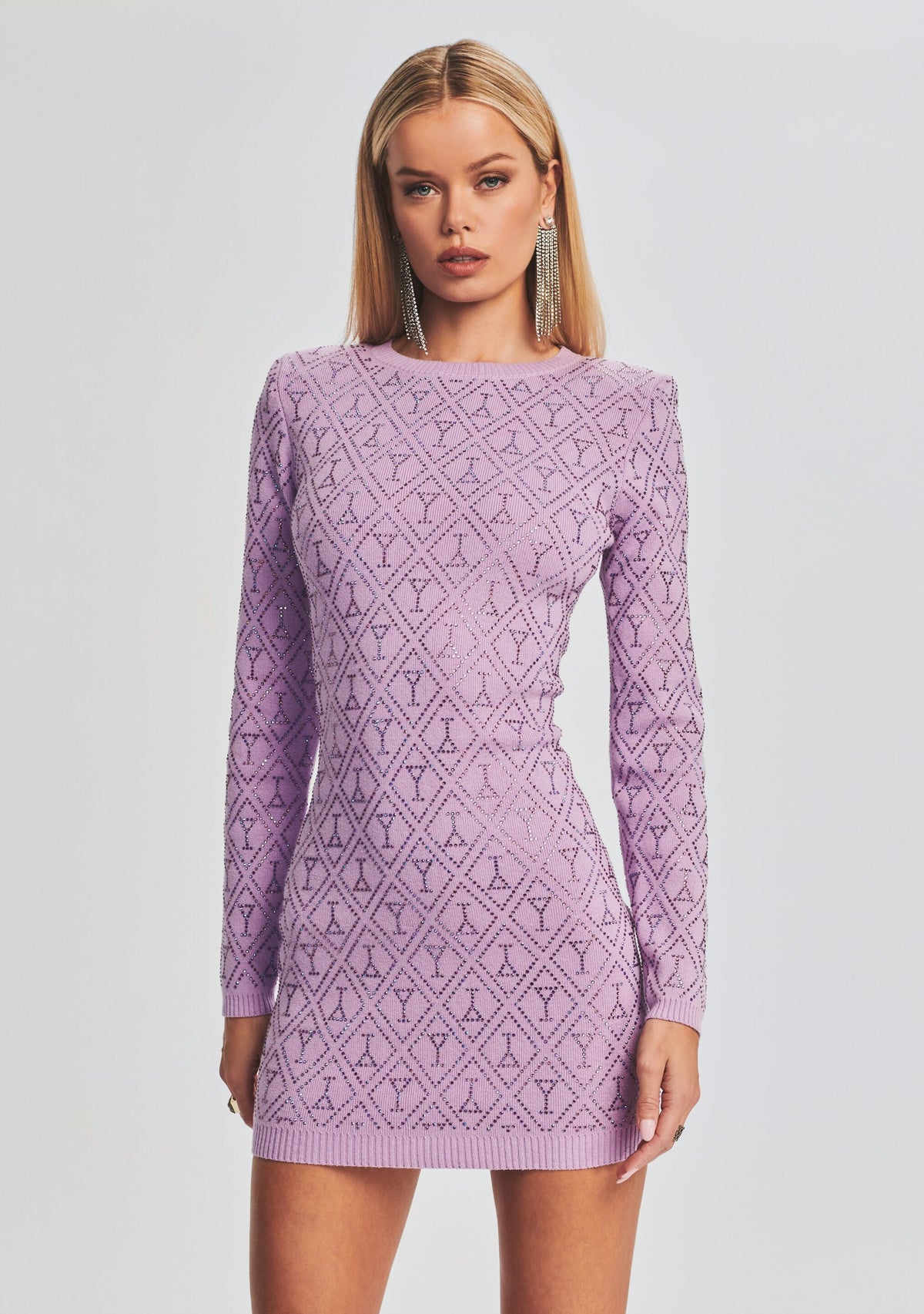 Palmer Embellished Sweater Dress by retrofête in Lilac, product image 5