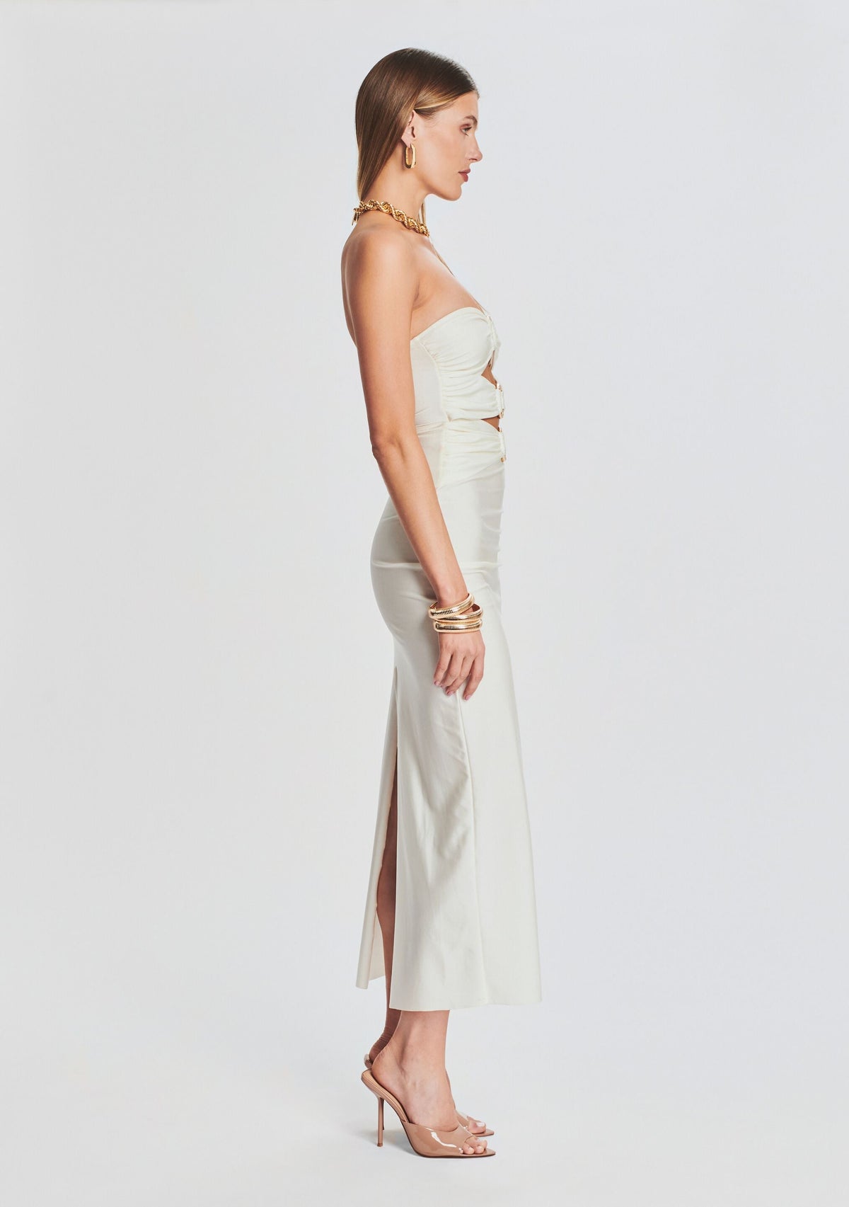 Lily Lycra Maxi Dress by Shani Shemer in Cream, product image 3