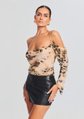 Akira Silk Top by retrofête in Vintage Cheetah, product image 1