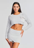 Cropped Devin Sweater by SEROYA in Silver, product image 1