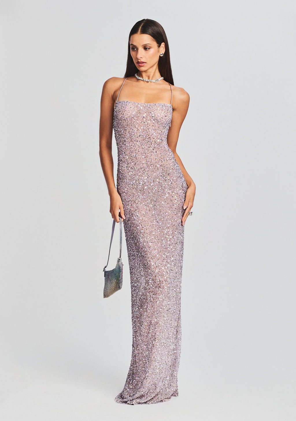 Dante Sequin Dress by retrofête in Mink Grey, product image 1