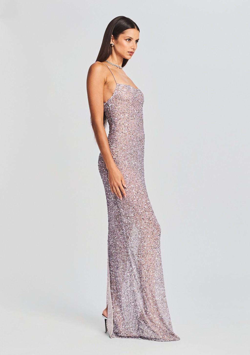 Dante Sequin Dress by retrofête in Mink Grey, product image 3
