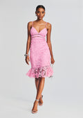 Eliza Lace Midi Dress by Rococo Sand in Pink, product image 1
