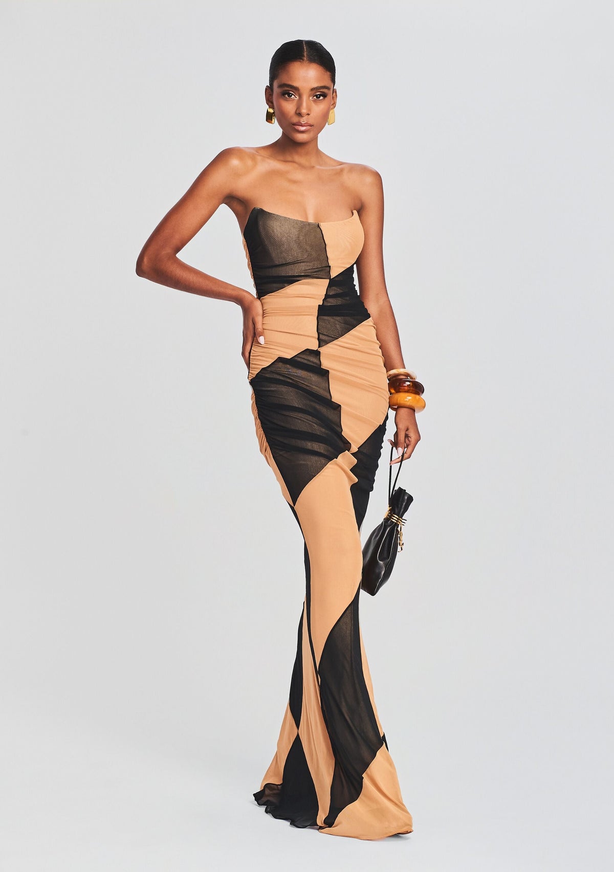 Ford Dress by retrofête in Black/Nude, product image 1