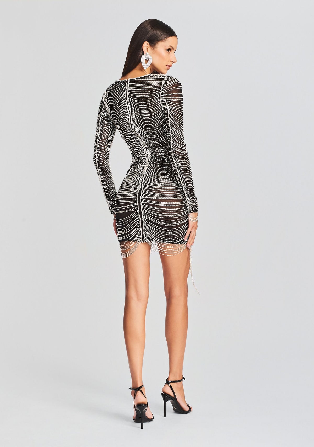 Jacqueline Crystal Embellished Dress by retrofête in Black/Silver, product image 4