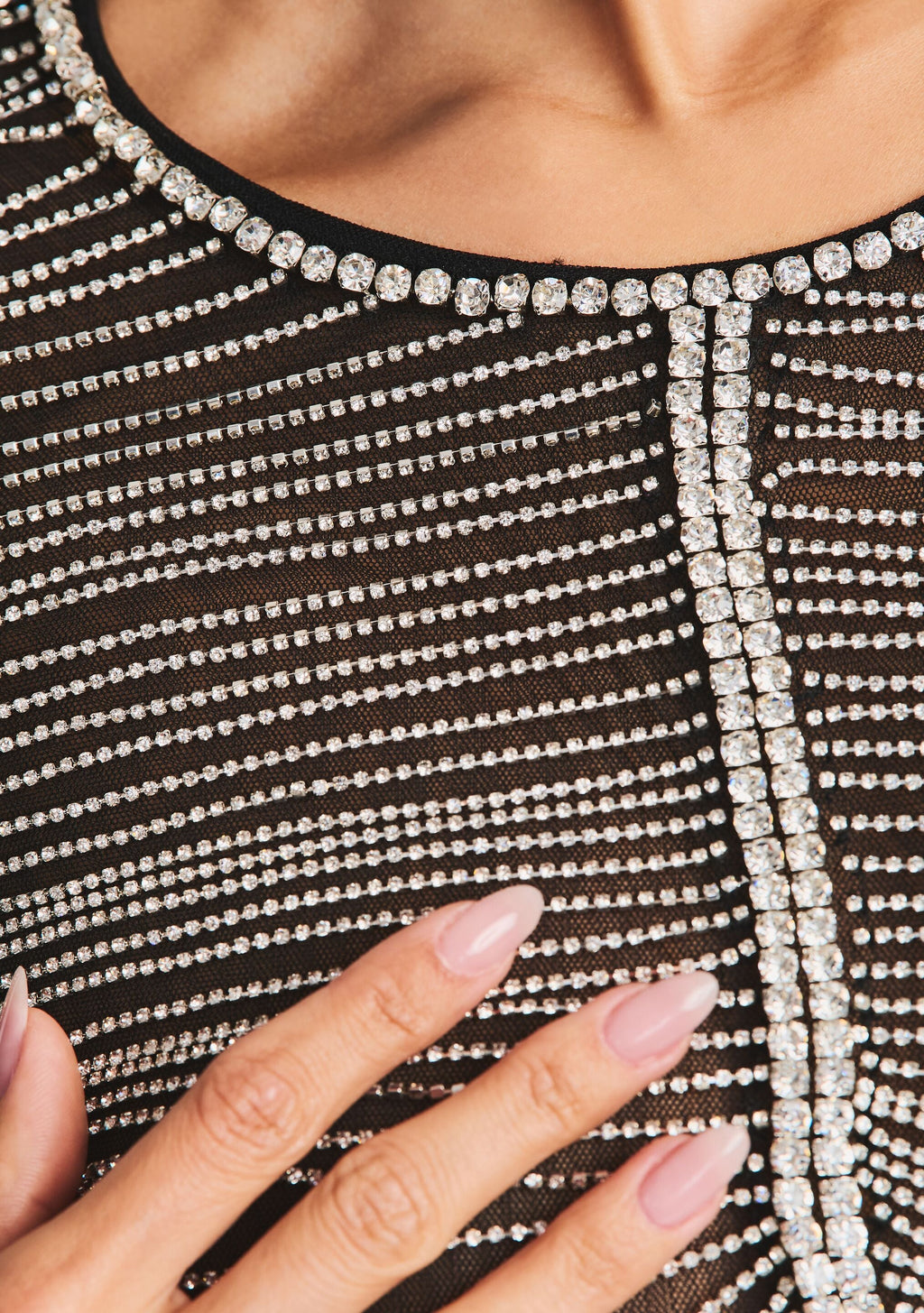 Jacqueline Crystal Embellished Dress by retrofête in Black/Silver, product image 2