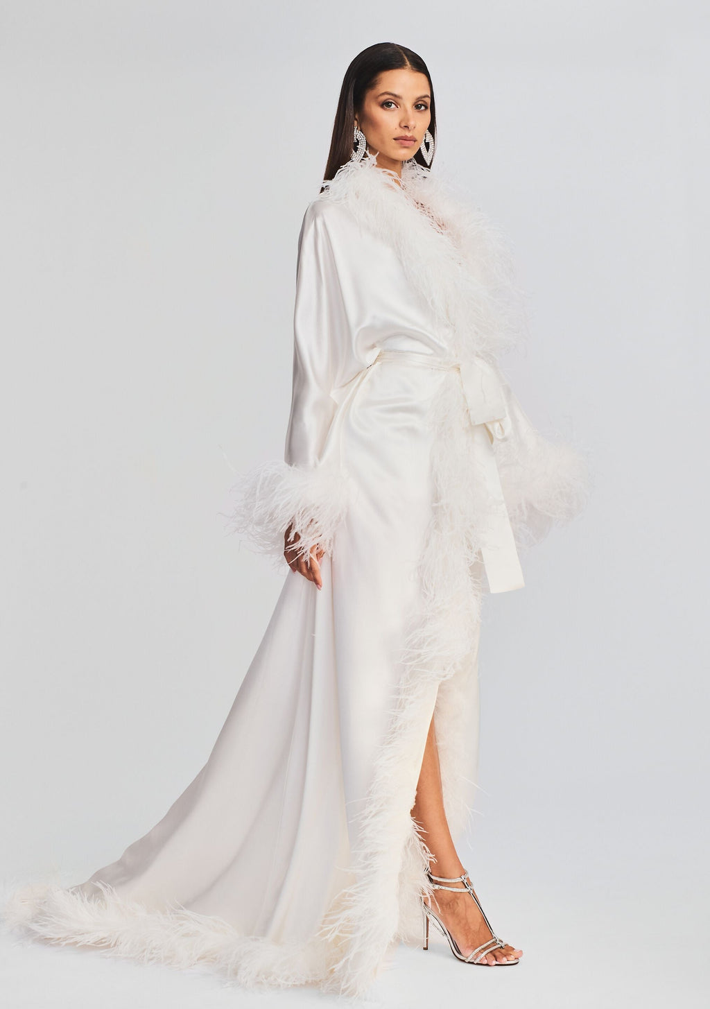 Juno Feather Robe by retrofête in White, product image 3