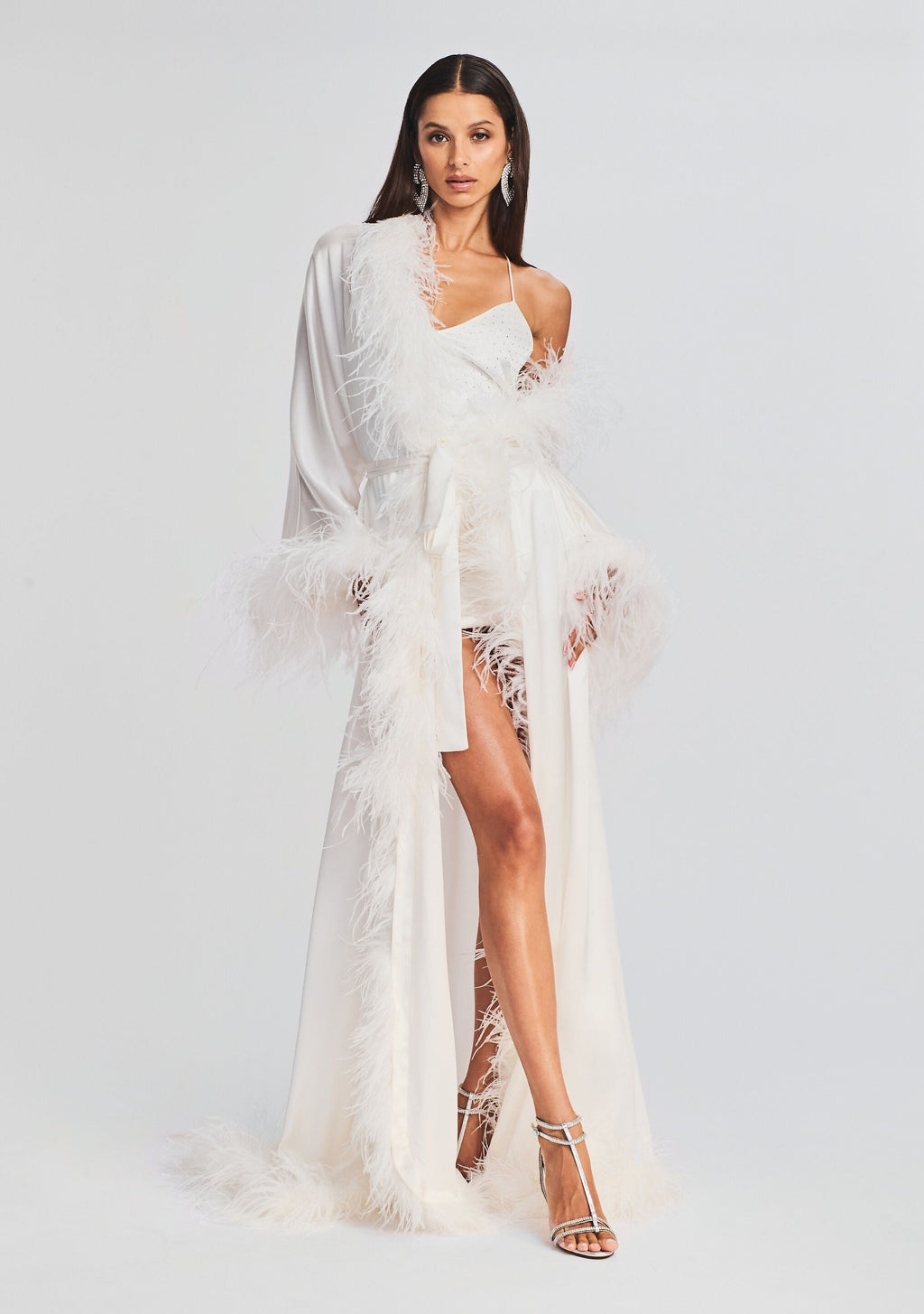 Juno Feather Robe by retrofête in White, product image 2