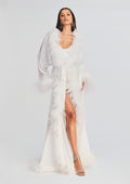 Juno Feather Robe by retrofête in White, product image 1
