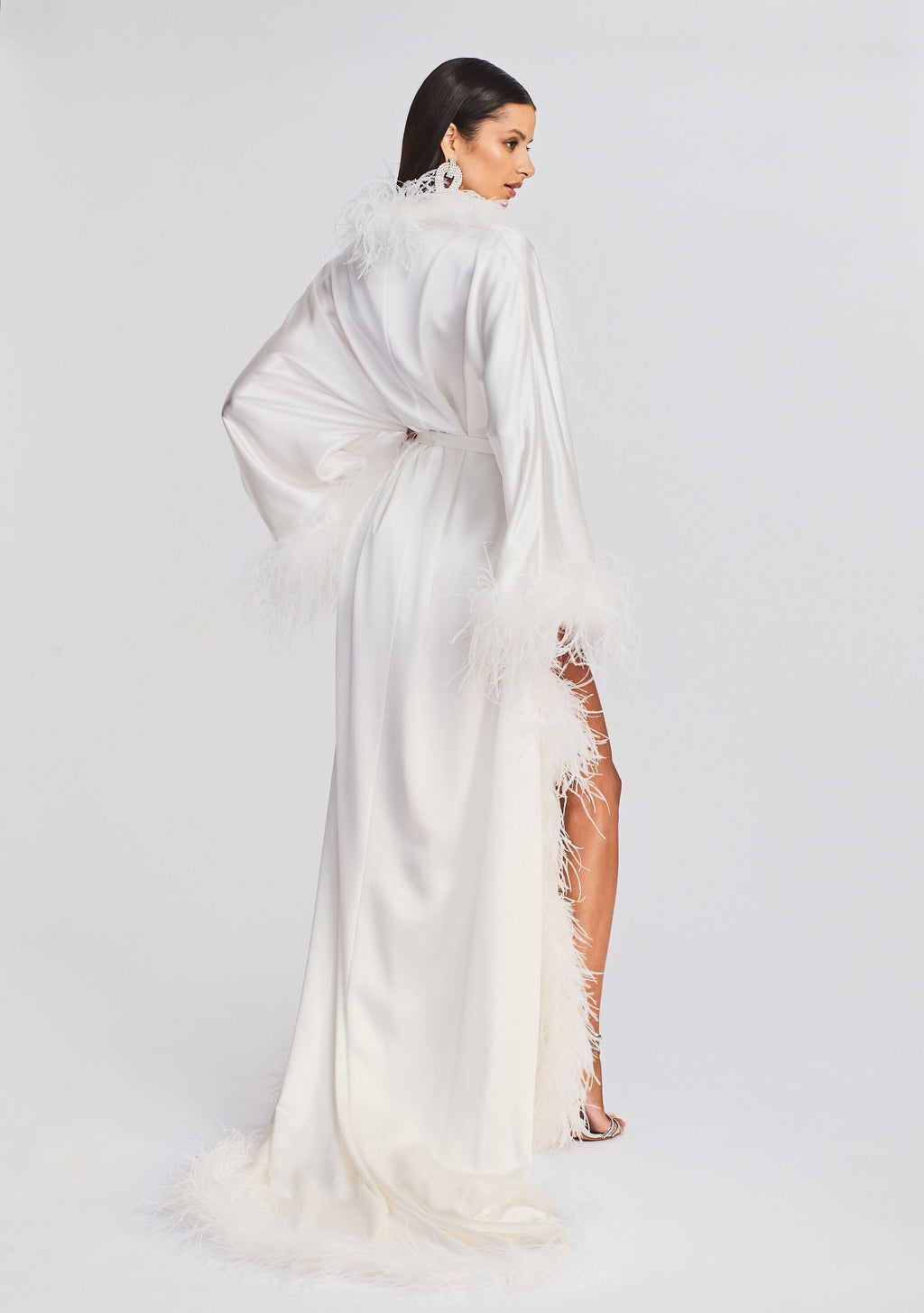 Juno Feather Robe by retrofête in White, product image 4