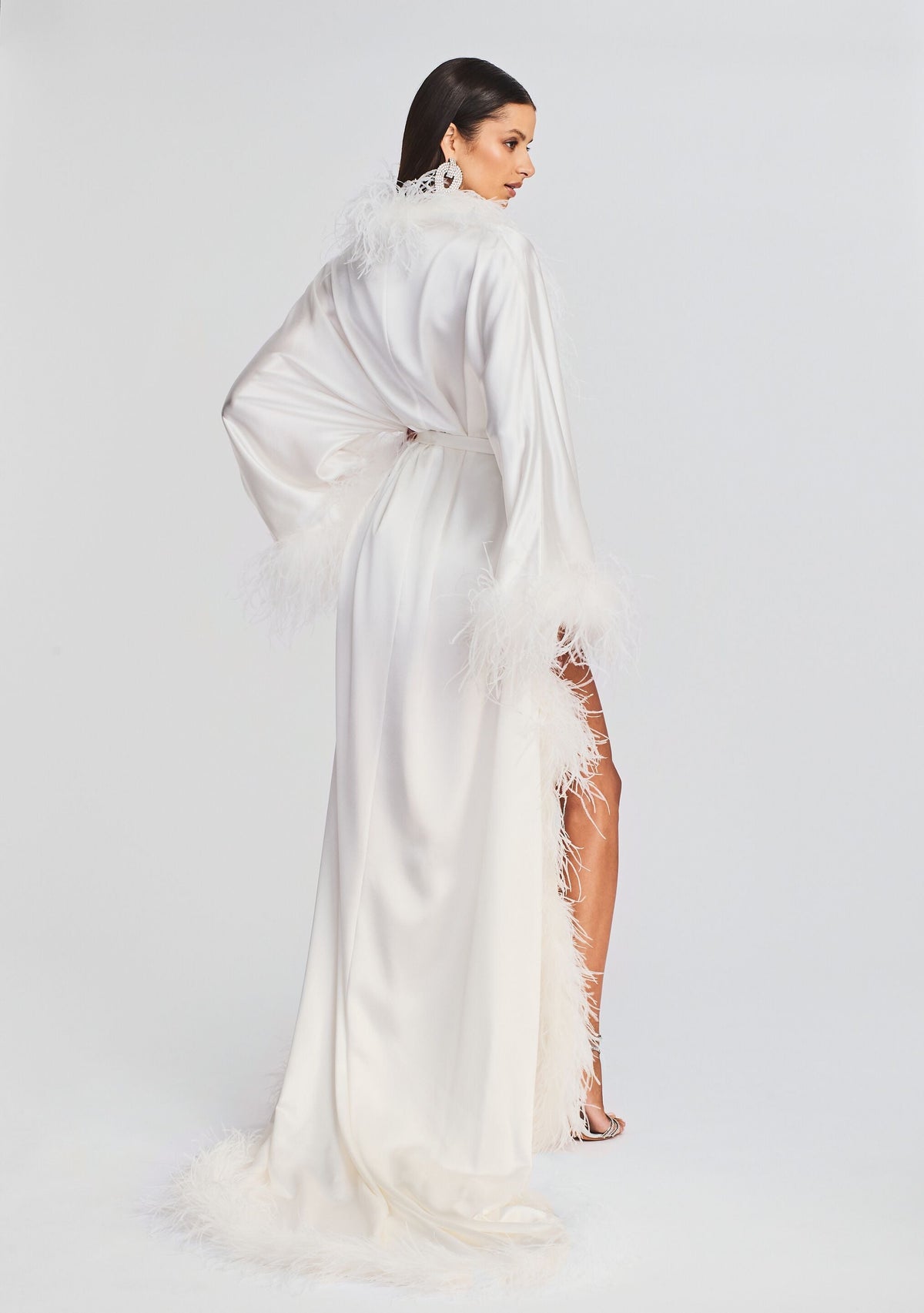 Juno Feather Robe by retrofête in White, product image 4