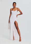 Blair Sequin Dress by retrofête in Silver/White, product image 1