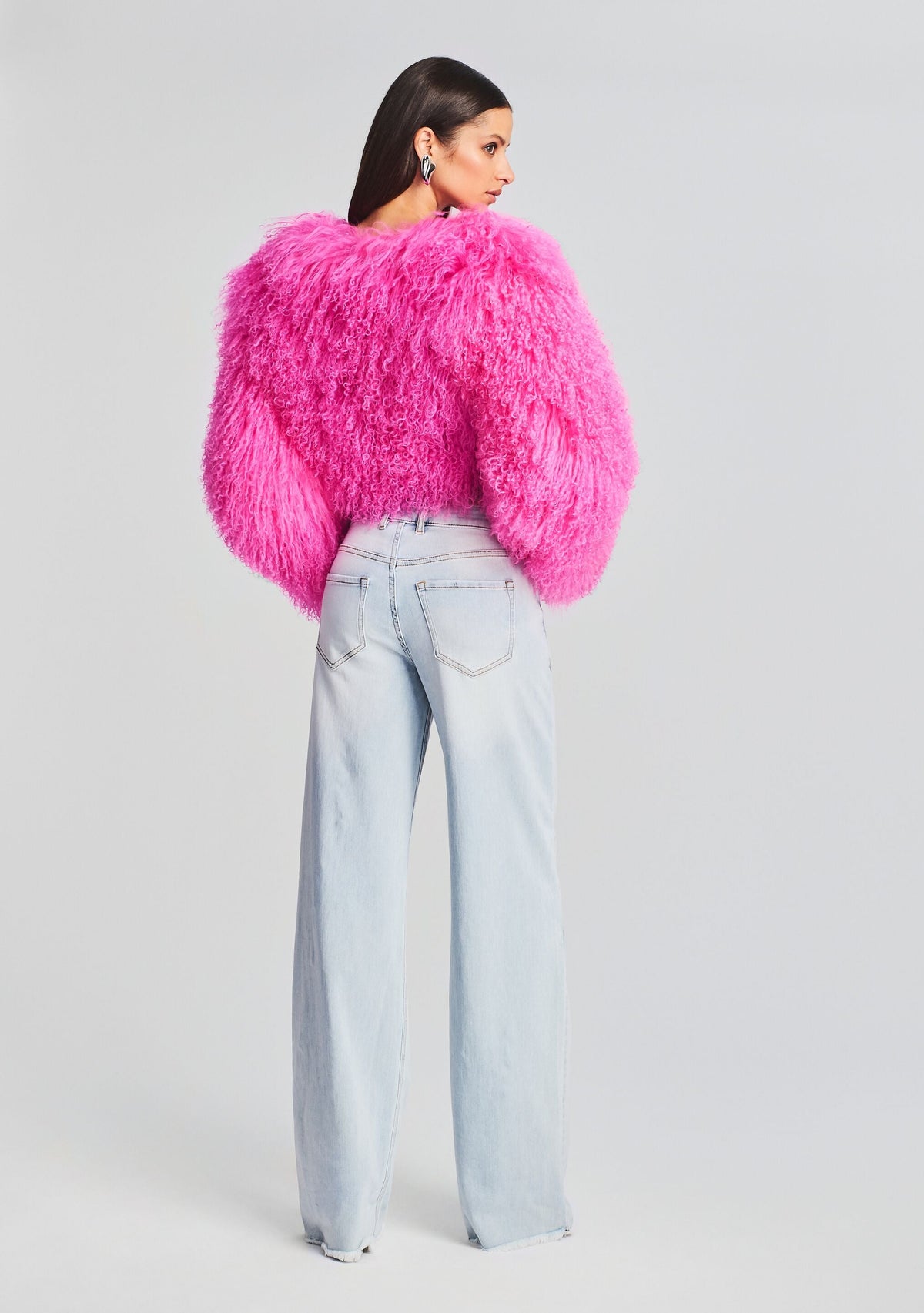 Luxe Fur Jacket by retrofête in Knockout Pink, product image 4
