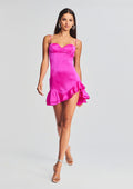 Silvana Silk Dress by retrofête in Neon Pink, product image 1