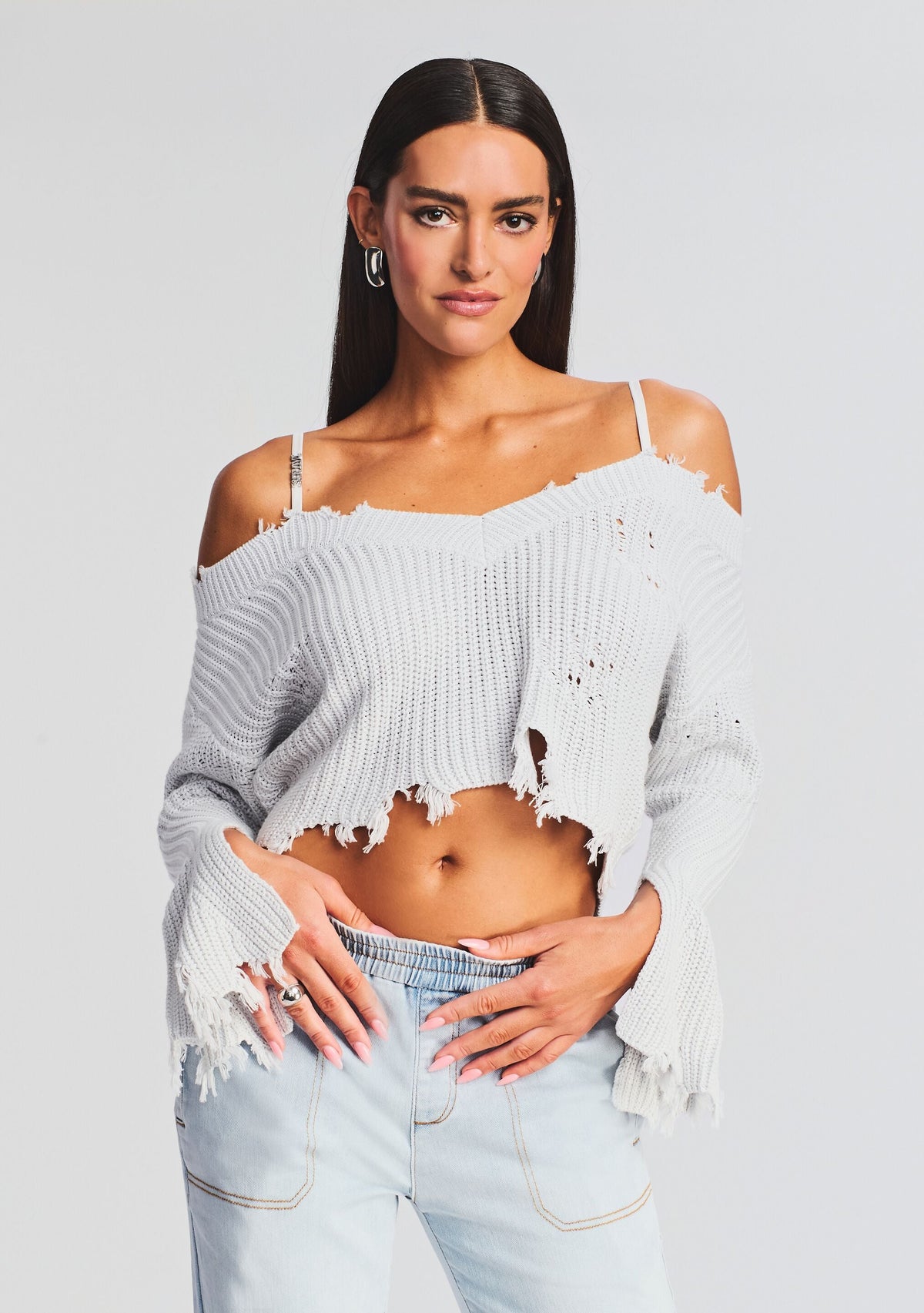 Skye Sweater by SEROYA in Silver, product image 1