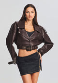 Victoria Leather Jacket by retrofête in Dark Chocolate, product image 1