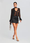 Xandra Silk Dress by retrofête in Black, product image 1