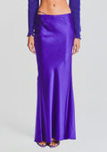 Silvana Silk Maxi Skirt by SEROYA in Violet Indigo, product image 1