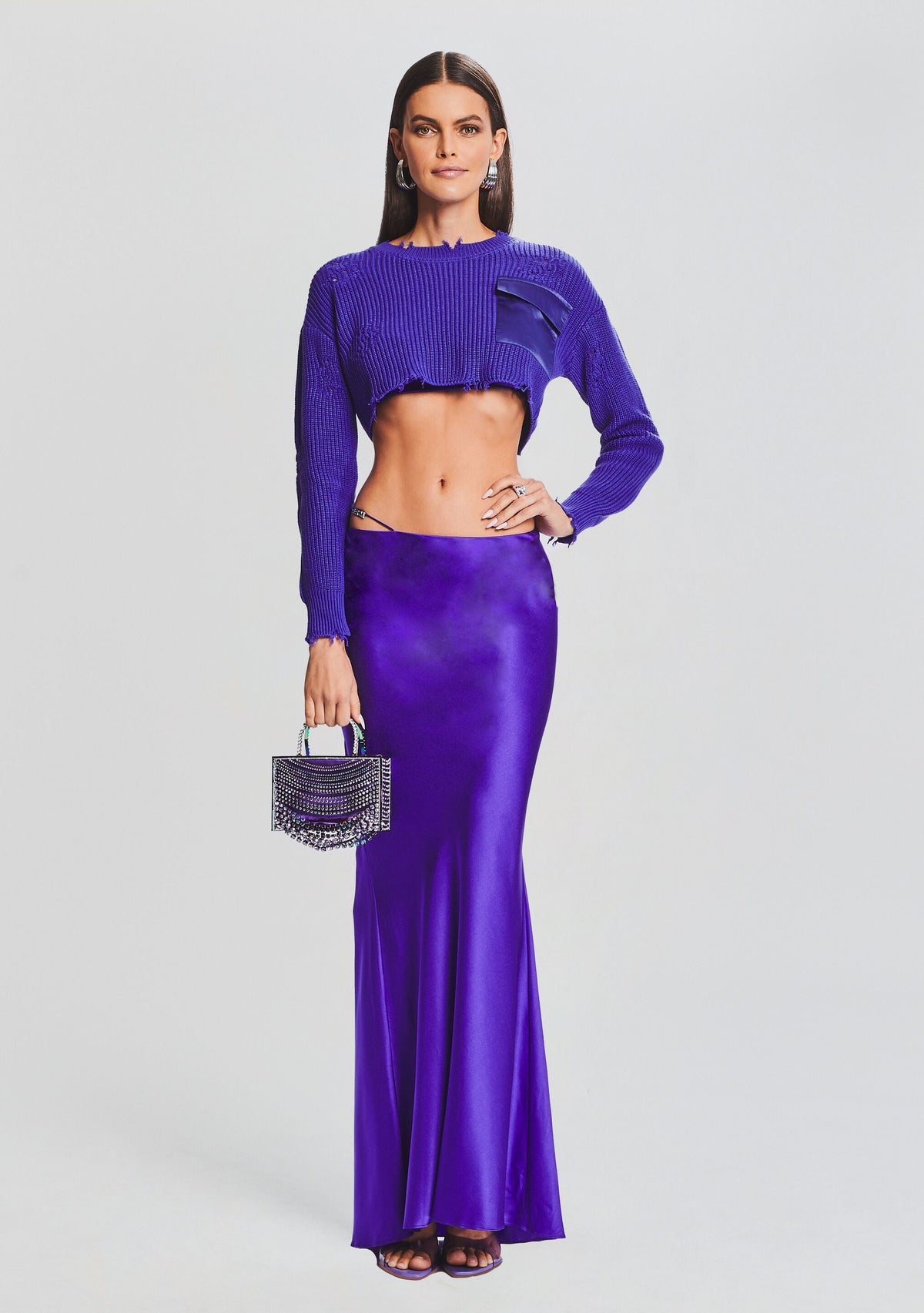 Cropped Devin Sweater by SEROYA in Violet Indigo, product image 5