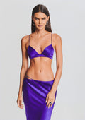 Doral Silk Bralette by SEROYA in Violet Indigo, product image 1