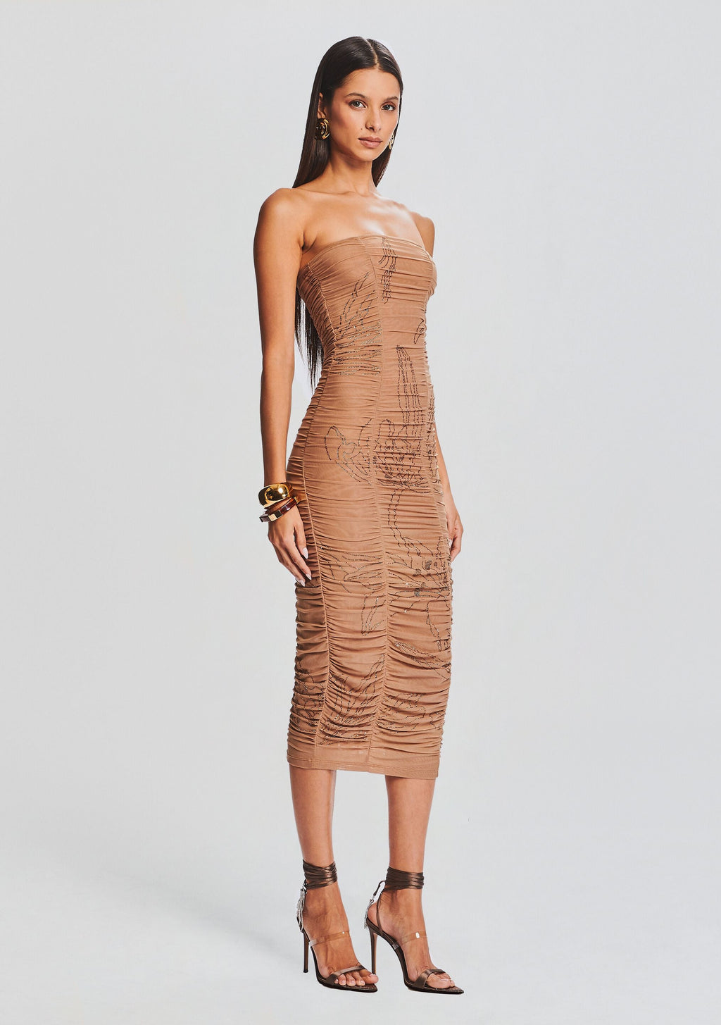 Dream Strapless Dress by Rococo Sand in Nude, product image 3