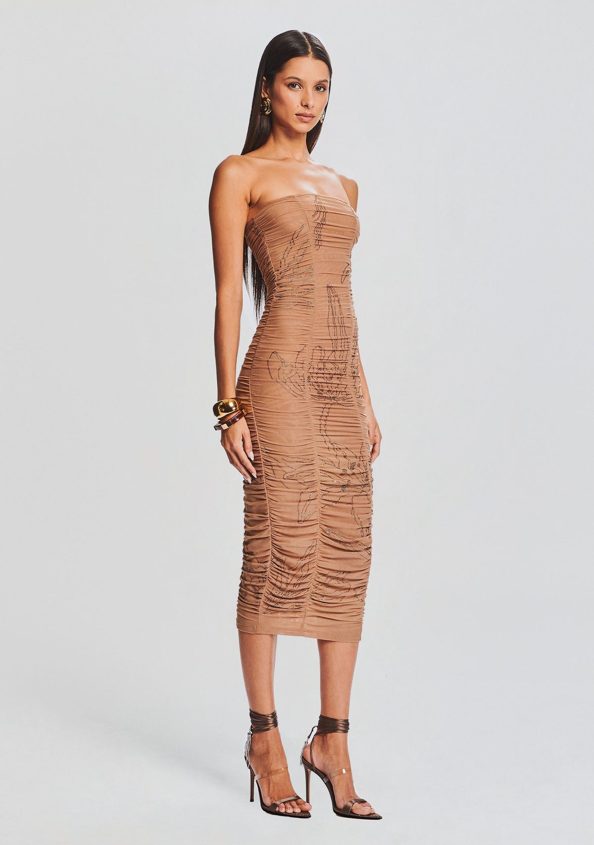 Dream Strapless Dress by Rococo Sand in Nude, product image 3