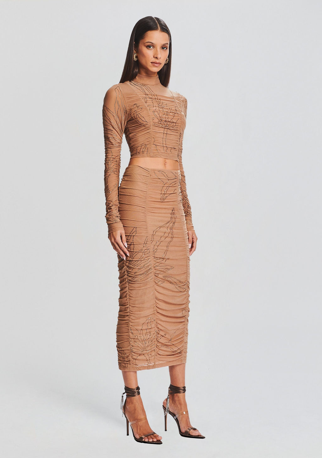 Dream Midi Skirt by Rococo Sand in Nude, product image 3