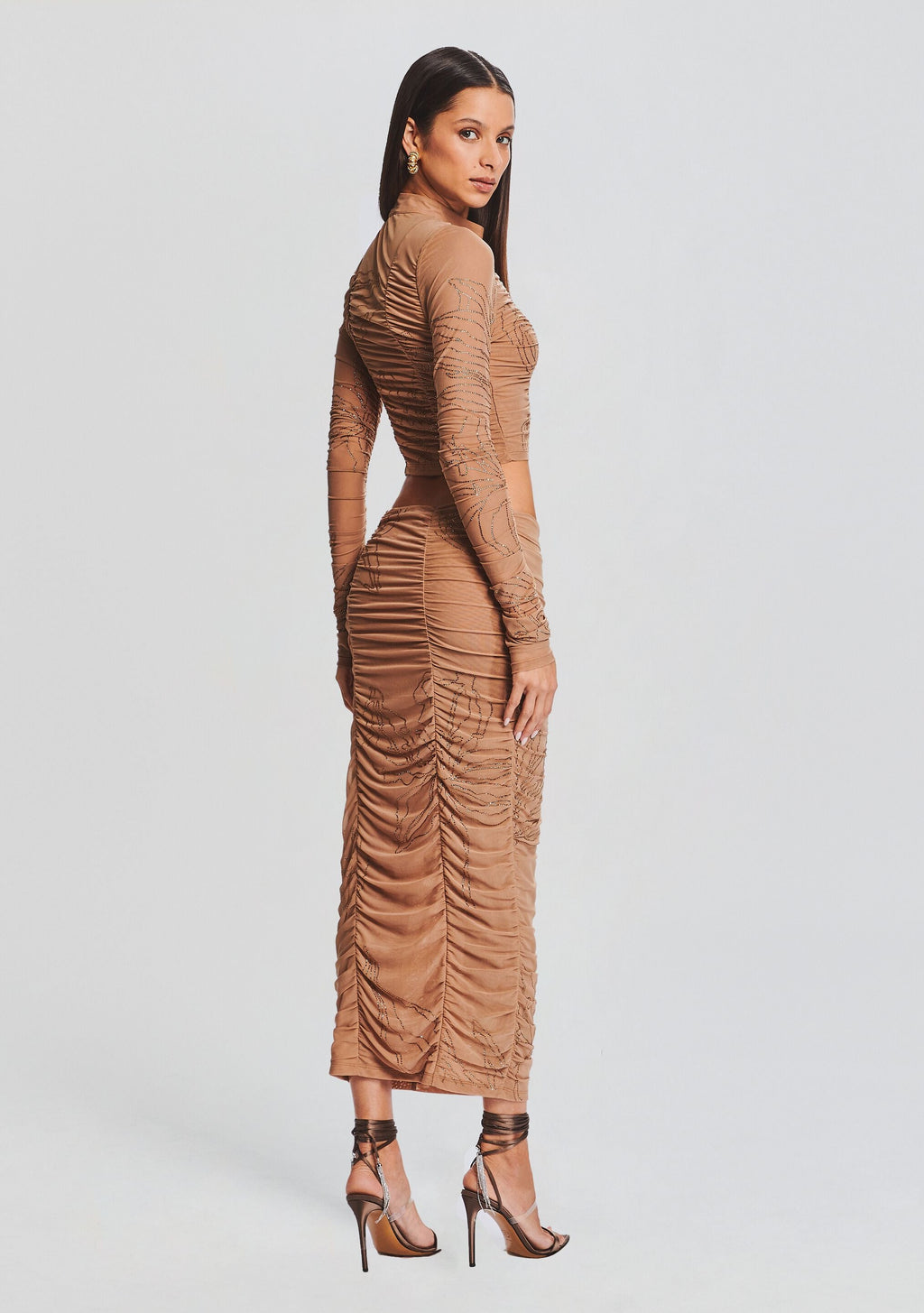 Dream Midi Skirt by Rococo Sand in Nude, product image 4